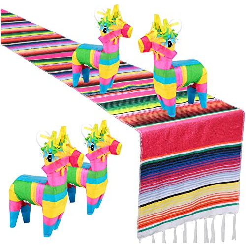 Corredor De Mesa Mexicano Mini Piñata De Burro, 14 X 1...