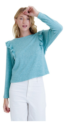 Blusa Nano, Volados Lanilla Angora  #2354