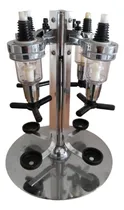 Comprar Dispenser Dosificador De Bebidas Base Giratorio 4 Botellas Plateado