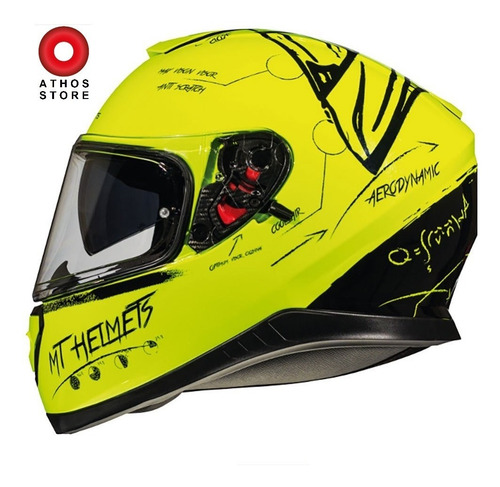 Imagen 8 de 9 de Casco Mt Helmets Thunder 3 Sv Board Mate Amarillo Con Negro
