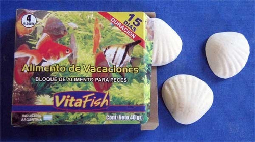 Alimento Vacaciones Cortas Comida Peces 4 Bloques - 15 Dias!