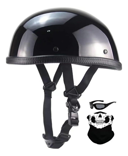 Dot Approved Motorcycle Half Face Helmet Skull Cap Retro