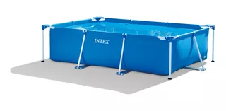 Alberca estructural rectangular Intex 28272 con capacidad de 3834 litros de 300cm de largo x 200cm de ancho azul diseño mosaico