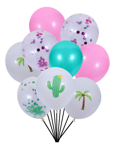 Set De Globos Con Forma De Cactus Clear Balloons