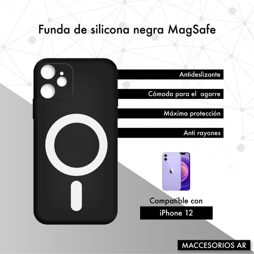 Imagen 2 de 10 de Funda Magsafe Silicona Compatible Con iPhone 12