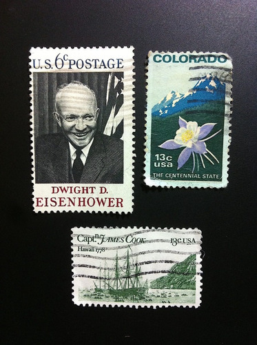 Timbres Postales E U A Estampillas Eisenhower, Cap. Cook