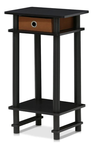Furinno Turn-n-tube - Mesa Auxiliar, Paquete De 1, Color E. Color Espresso/negro/marrón