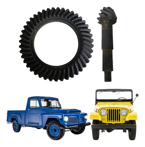 Coroa E Pinhão 44 X 9 Jeep Rural F 75 Ford Willys / Troller