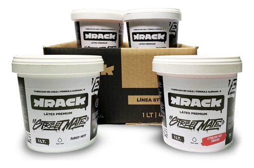 Pack 4 Latex Premium Krack Sreet Mate 1lt