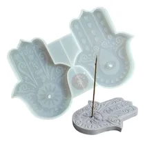 Comprar Molde De Silicona Sahumerio Mano Fatima Hamsa Resina Cemento Color Blanco