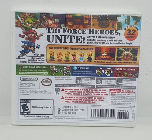 Zelda Triforce Heroes 3ds Europeu (Usado)
