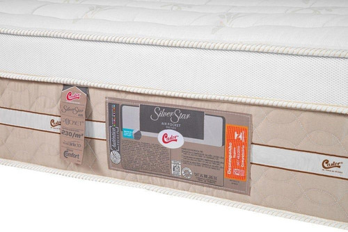 Colchão Castor King Pocket Silver Star Air One 193x203x32cm Cor Bege
