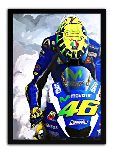 Quadro Decorativo Poster Valentino Rossi Moto Gp 32x23