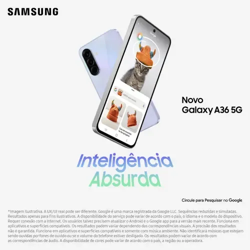 Smartphone Samsung Galaxy A36 5G 128GB 6GB RAMCâmera Tripla