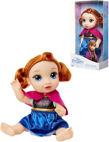 Disney Frozen Muñeca Anna Bebe De 28 Cms Con Vestido En Tela