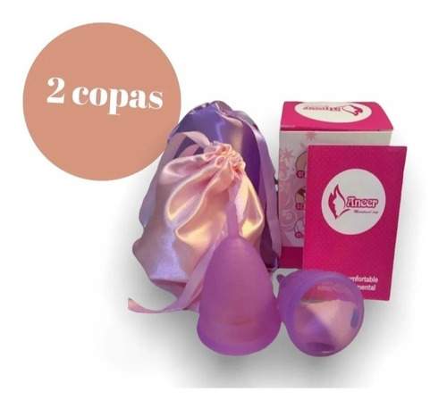 Copa Menstrual 2 Copas Aneer Silicon, Suaves Y Seguras