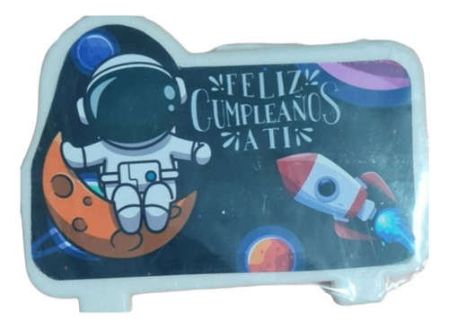 Astronauta Cohete Vela Para Cotillón Cumpleaños 