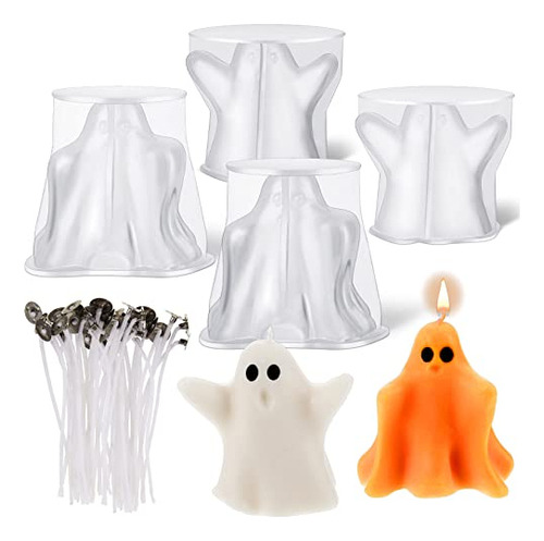 4 Moldes De Velas Fantasma De Halloween Hacer Velas, Mo...