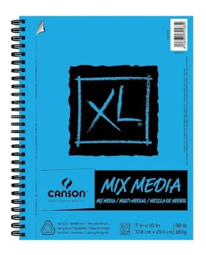 Block Sketchbook Dibujo Canson Xl Mix Media Cuaderno 18 X 25