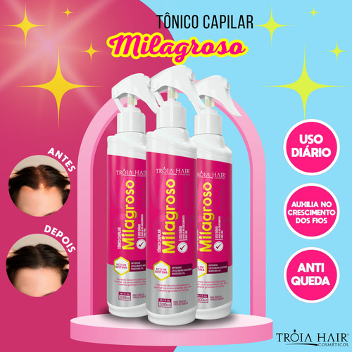 Kit P/ Crescimento Difusão Capilar + Tônico Milagroso Tróia