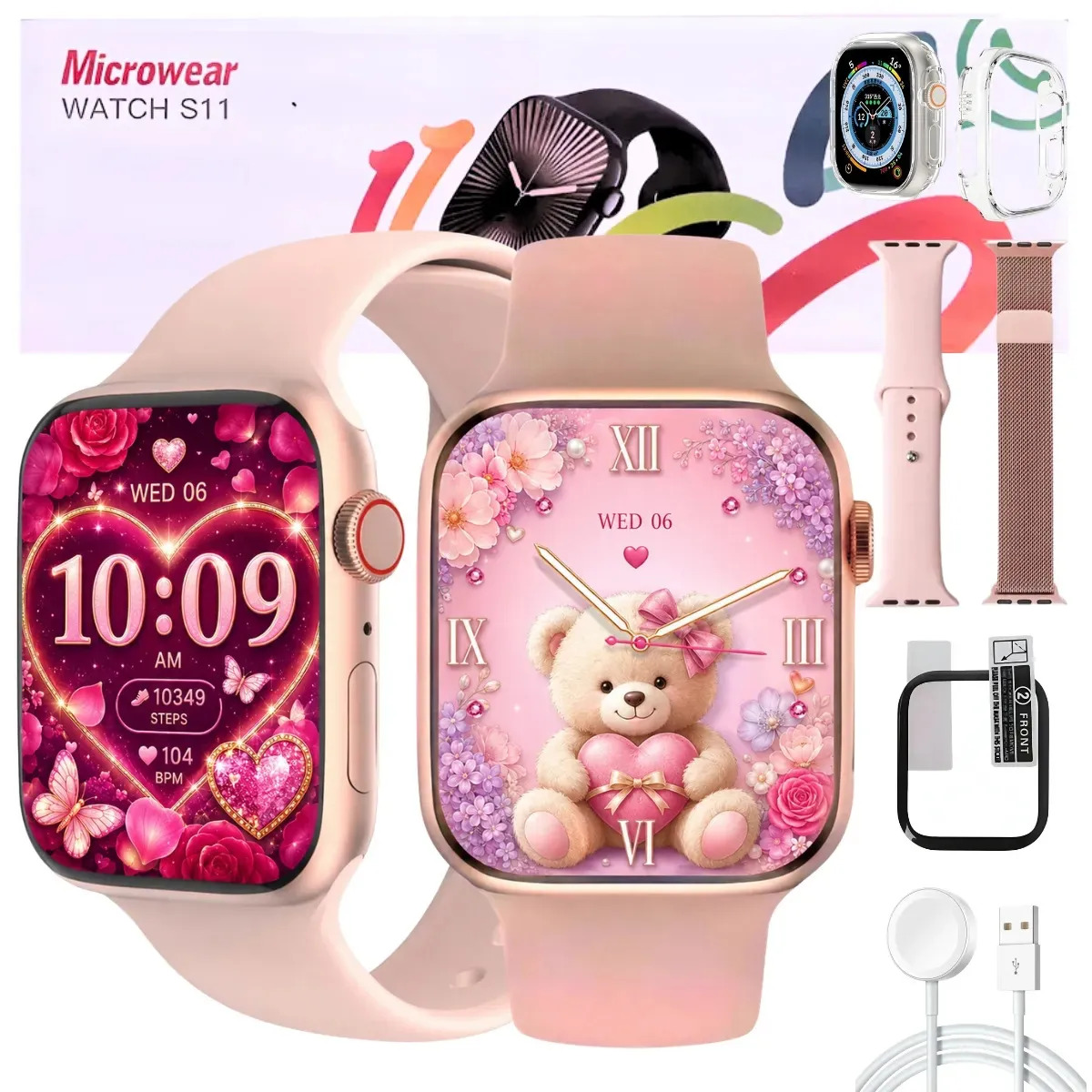 Smartwatch Relógio S11 Series 11 Chatgpt Responde Whatsapp Tela 47mm AMOLED Bluetooth GPS IP68 Masculino Feminino Recebe Faz Chamadas Monitor De Saude Atividades Fisicas