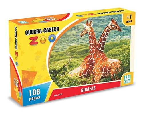 Quebra Cabeça Zoo Girafas 108 Peças Brinquedos Nig