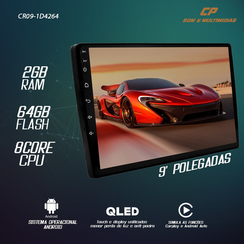 Multimidia Aikon Core Red 1din 9p 2/64gb Qled