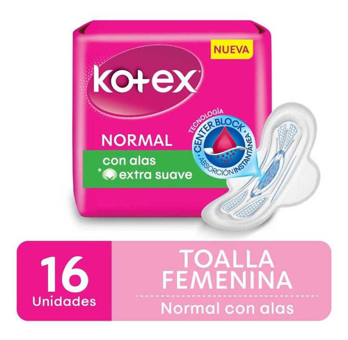 Pack X 6 Unid. Toallas Femeninas  Normal Con Alas Kotex