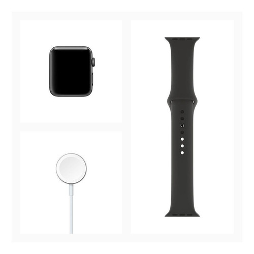 Imagen 6 de 6 de Apple Watch Series 3 (GPS) - Caja de aluminio gris espacial de 38 mm - Correa deportiva negro