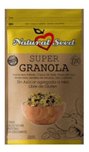 Super Granola Natural Seed X 250 G Sin Tacc Y Apto Veganos