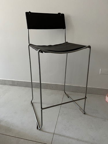 Banqueta Vivendi Cuero Cromado Plateado
