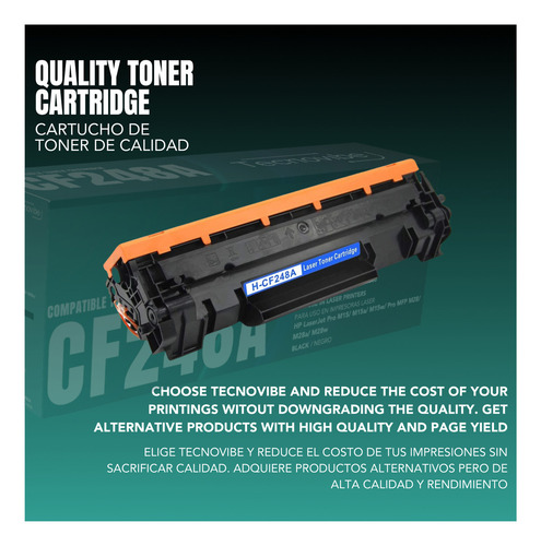 Toner Alternativo Tecnovibe Cf248a Con Chip Para Hp Laserjet Pro M15 M15a M15w Pro Mfp M28 M28a M28w Negro