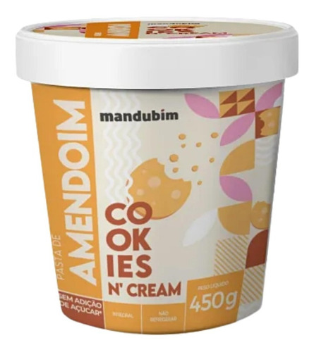 Pasta De Amendoim Cookies E Cream 450g - Mandubim