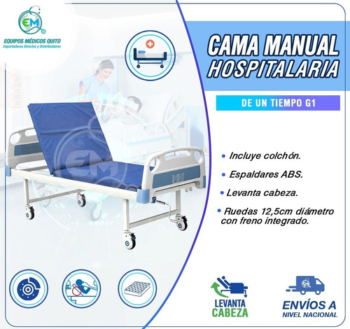 Imagen 1 de 1 de Cama Hospitalaria Manual G1 - Mobiliario Médico