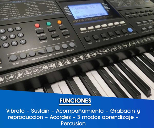 Imagen 5 de 10 de Teclado Órgano 61 Teclas 5 Octavas Atril Soporte Y Fuente