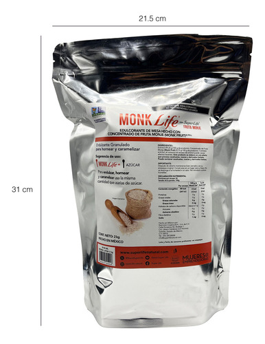Monk Life 2kg Super Life Fruta Del Monje Endulzante Granulado