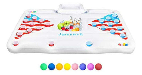 Jasonwell Inflatable Pong Pool Float - Mesa De Pong Flotante