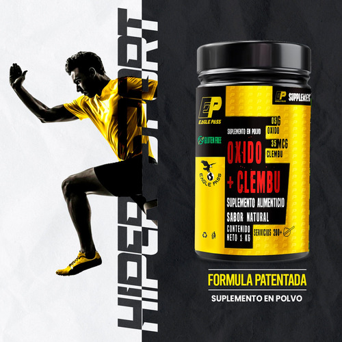 Eagle Óxido Nítrico + Clembuterol 1kg Pre Entreno Natural