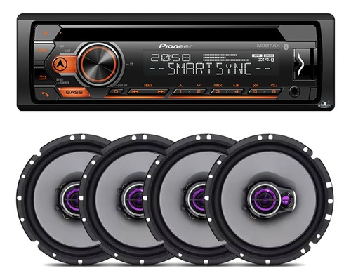 Toca Cd Pioneer Deh-s4280bt Usb Android + 4 Falantes 6