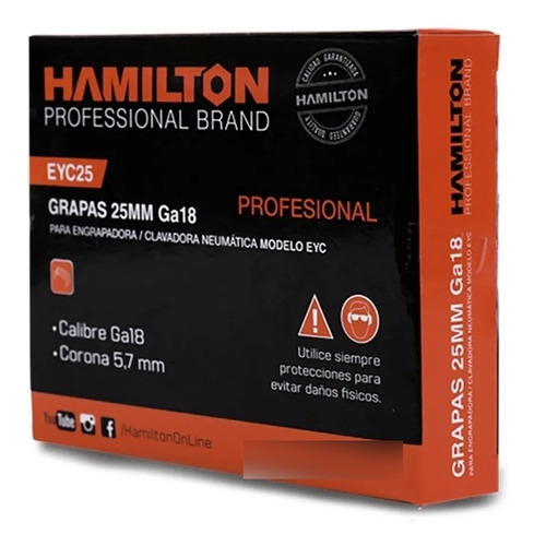 Pack 2482 Grampas Grapa Ga18 5,7 X 25 Mm Hamilton Eyc25 Cuot