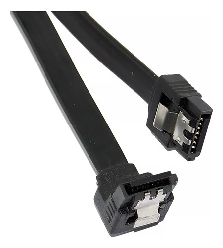 Pack 2 Cables Sata 3 Datos 6gbps Negro 40cm Conector En L