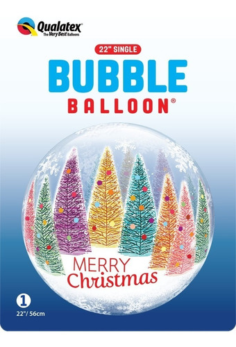 Balão Bubble Feliz Natal Árvores 22 Polegadas 56cm Qualatex | MercadoLivre