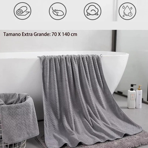 Toallas De Baño Completas De 3 Piezas, Grandes, 70 X 140 Cm