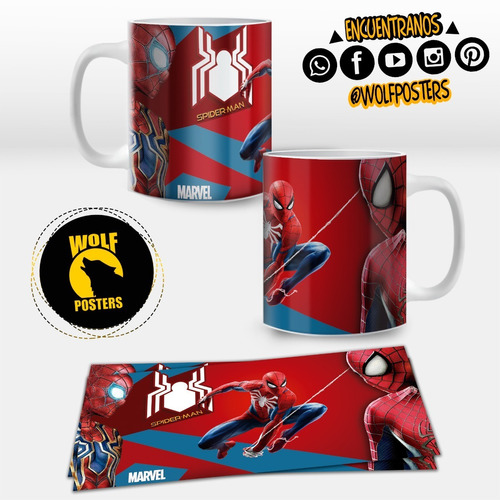 Taza Personalizada 11 Onz De Spiderman / Personajes Marvel