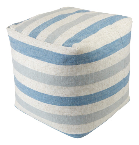 Klear Vu Puf Cuadrado Liza Stripe, Azul