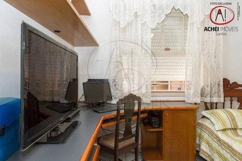 Apartamento À Venda, A 1 Quadra Da Praia Com 3 Dormitórios, 2 Vagas, 132 M² Por R$ 585.000 - José Menino - Santos/sp - Ap10375