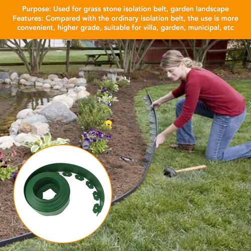 Limitador De Jardín Borde Separador Césped 5cm×6m Con Clavos