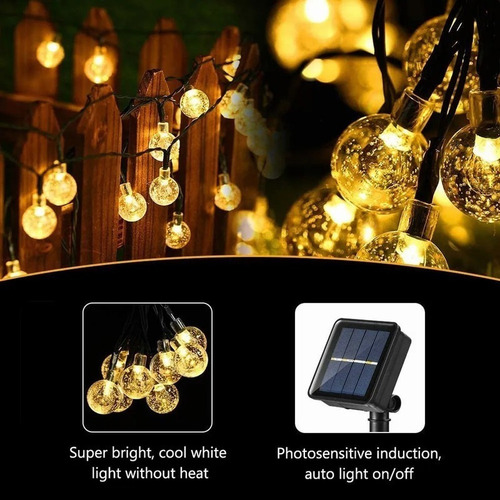 Mc . Guirnalda Solar Led Impermeable 8 Modos 7m 50 Focos
