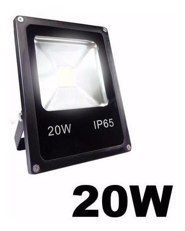 Reflector Led 20 W Potencia Real Exterior Metálico En Pilar