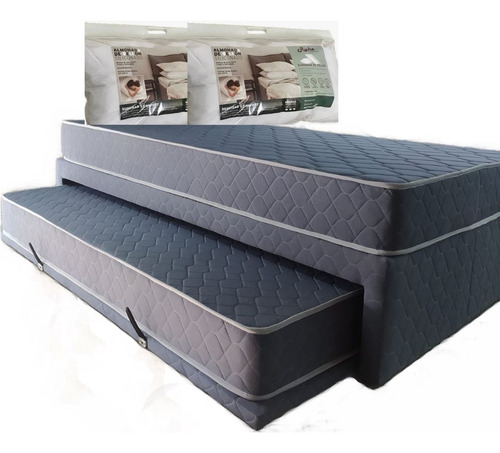 Divan Duo Con Colchónes Y Sommier 1 Plaza 1/2  2 Almohadas